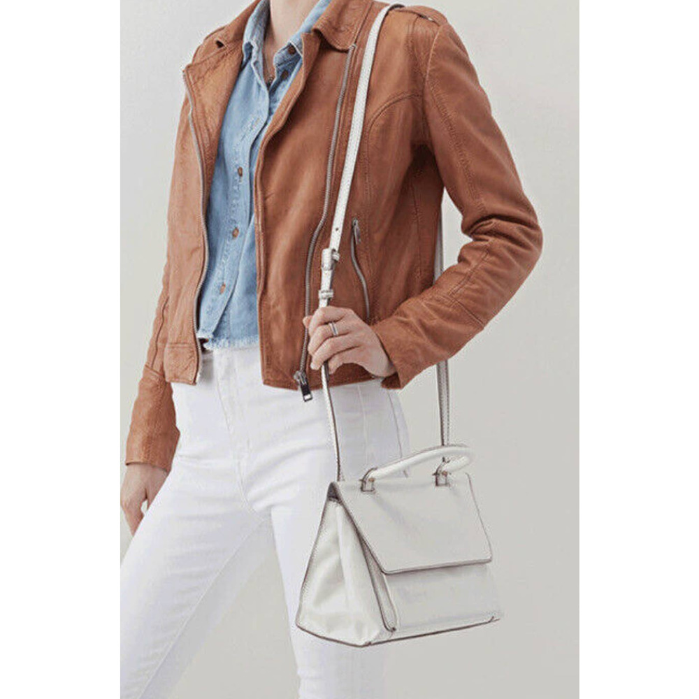 Hobo International Leather Shoulder Bag Crossbody White New $248 Top Handle